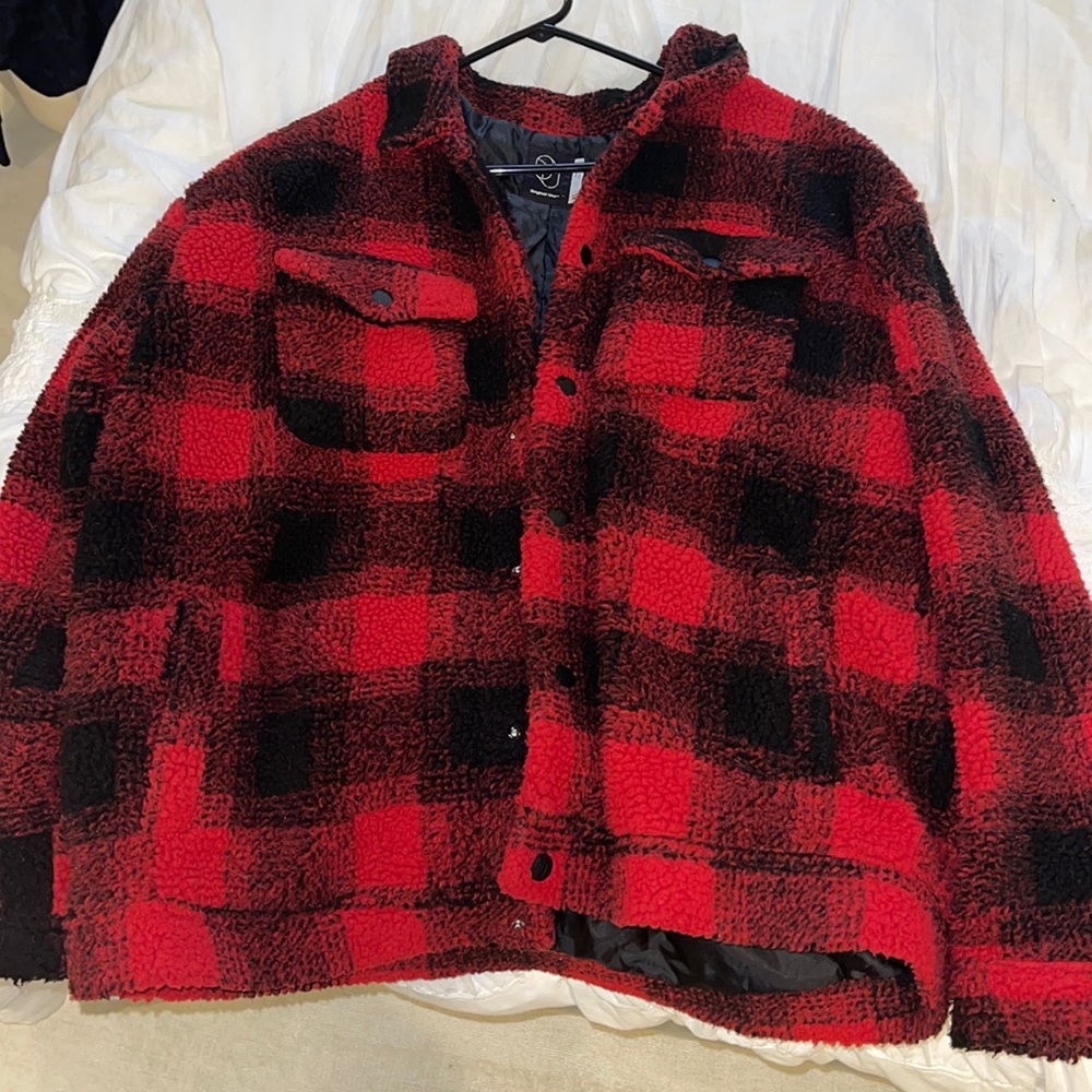 Worn once Sherpa trucker jacket